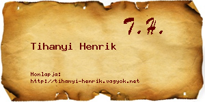 Tihanyi Henrik névjegykártya